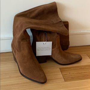 Naturlizer wide calf suede brown boots by 27 Edit